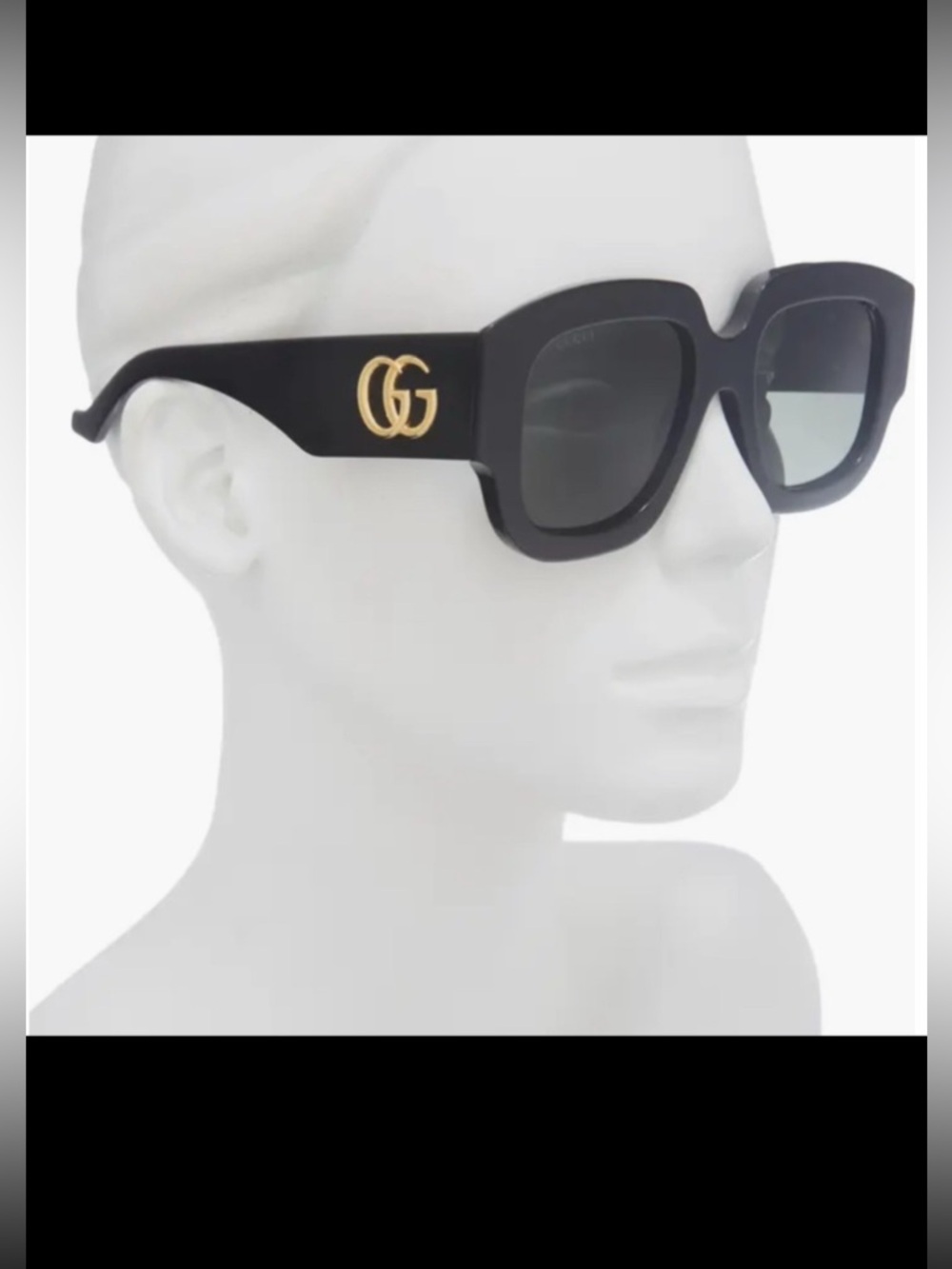 Gucci 52mm Black Oversized Sunglasses